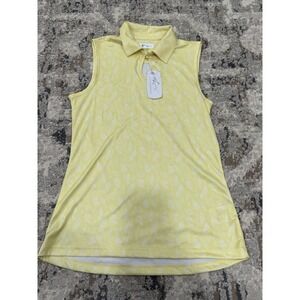 NWOT Women's Greg Normal Butter Yellow Academia Golf Tennis Polo size S Preppy